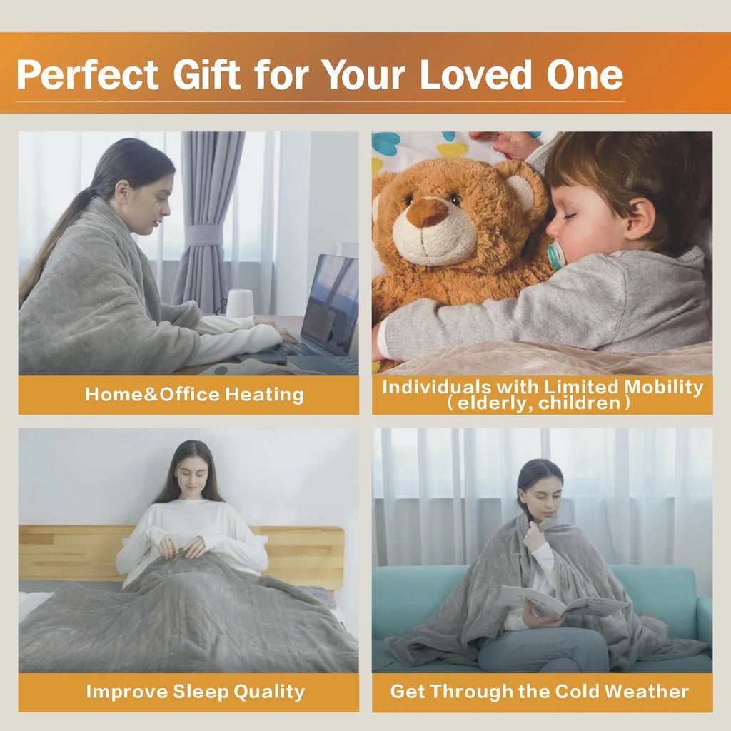 Light Camel Flannel Electric Blankets, Twin