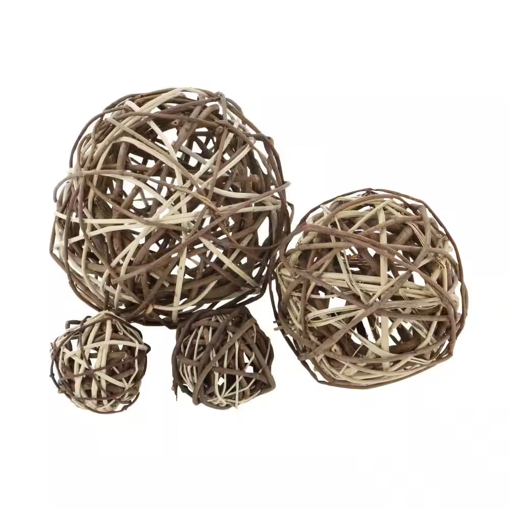 Brown Handmade Dried Plant Orbs & Vase Filler (2- Pack)