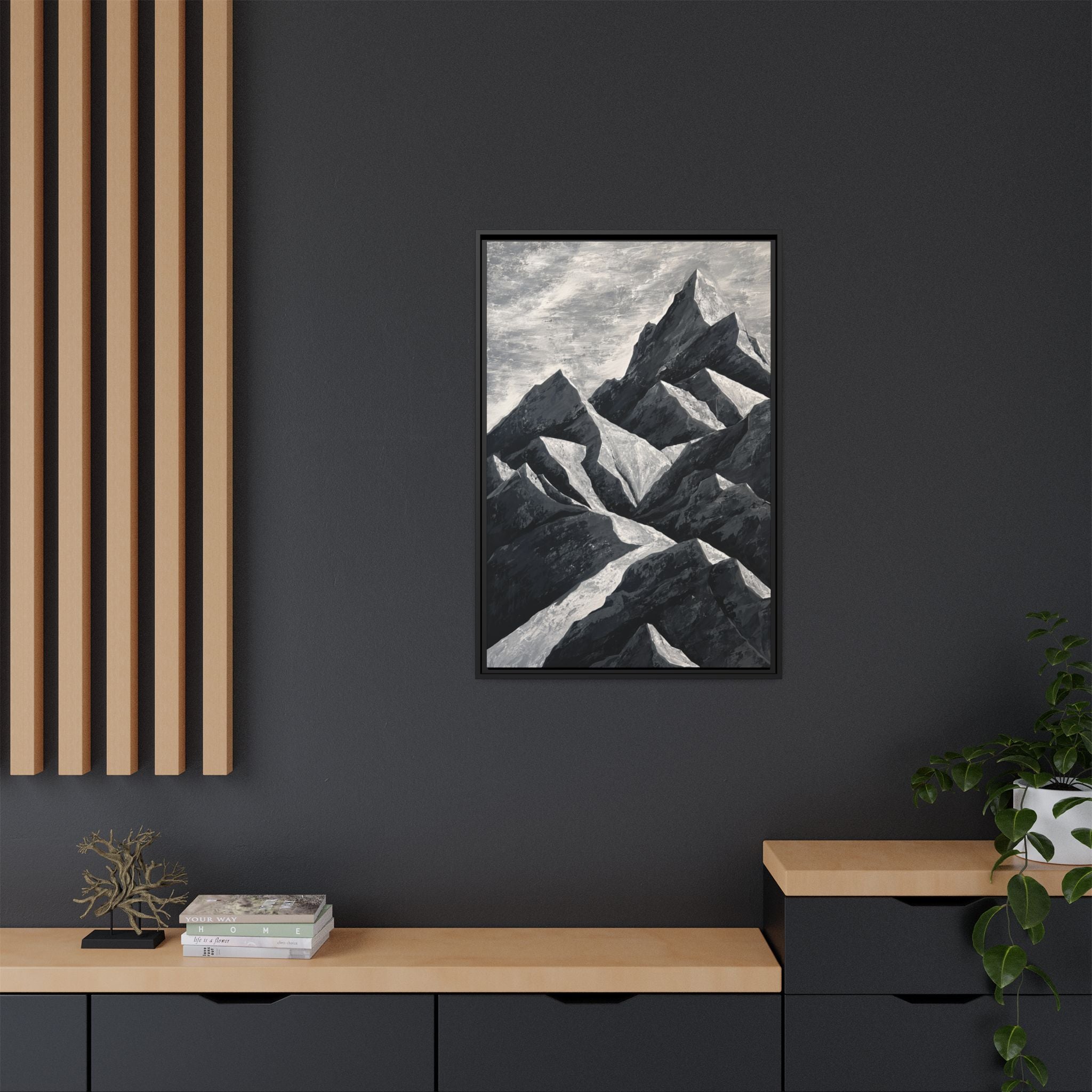 Silent Peaks Framed Canvas