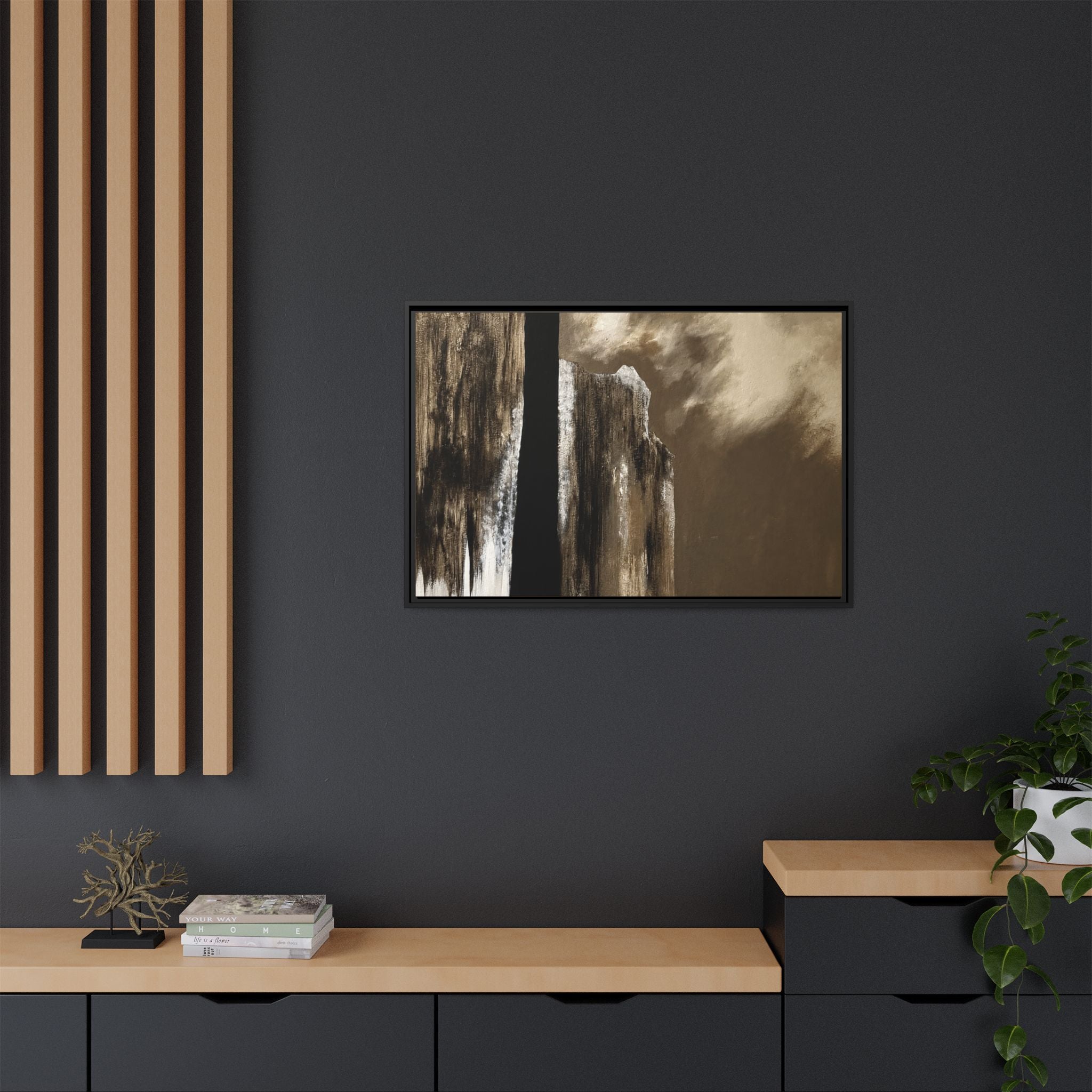 Misty Monolith Framed Canvas