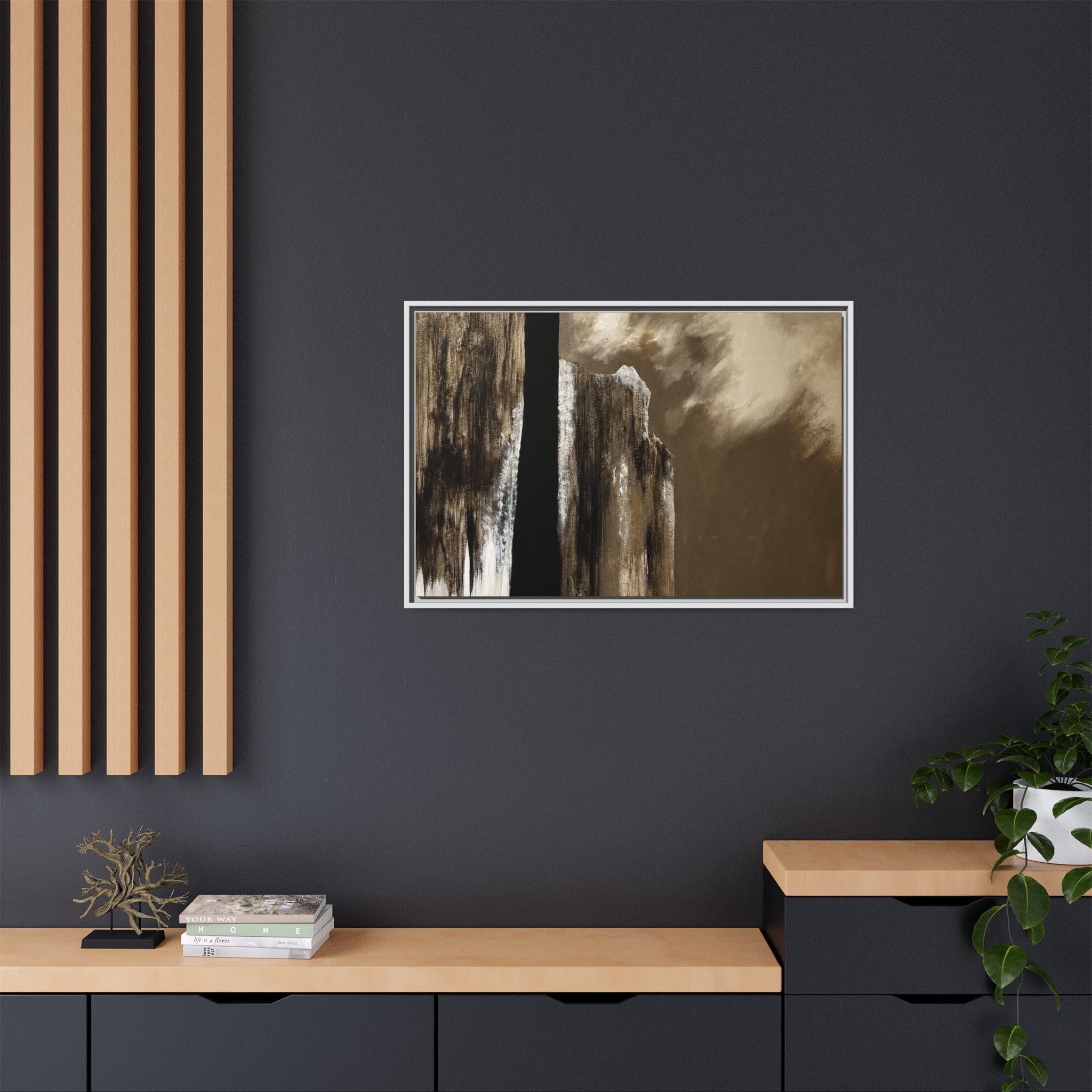 Misty Monolith Framed Canvas