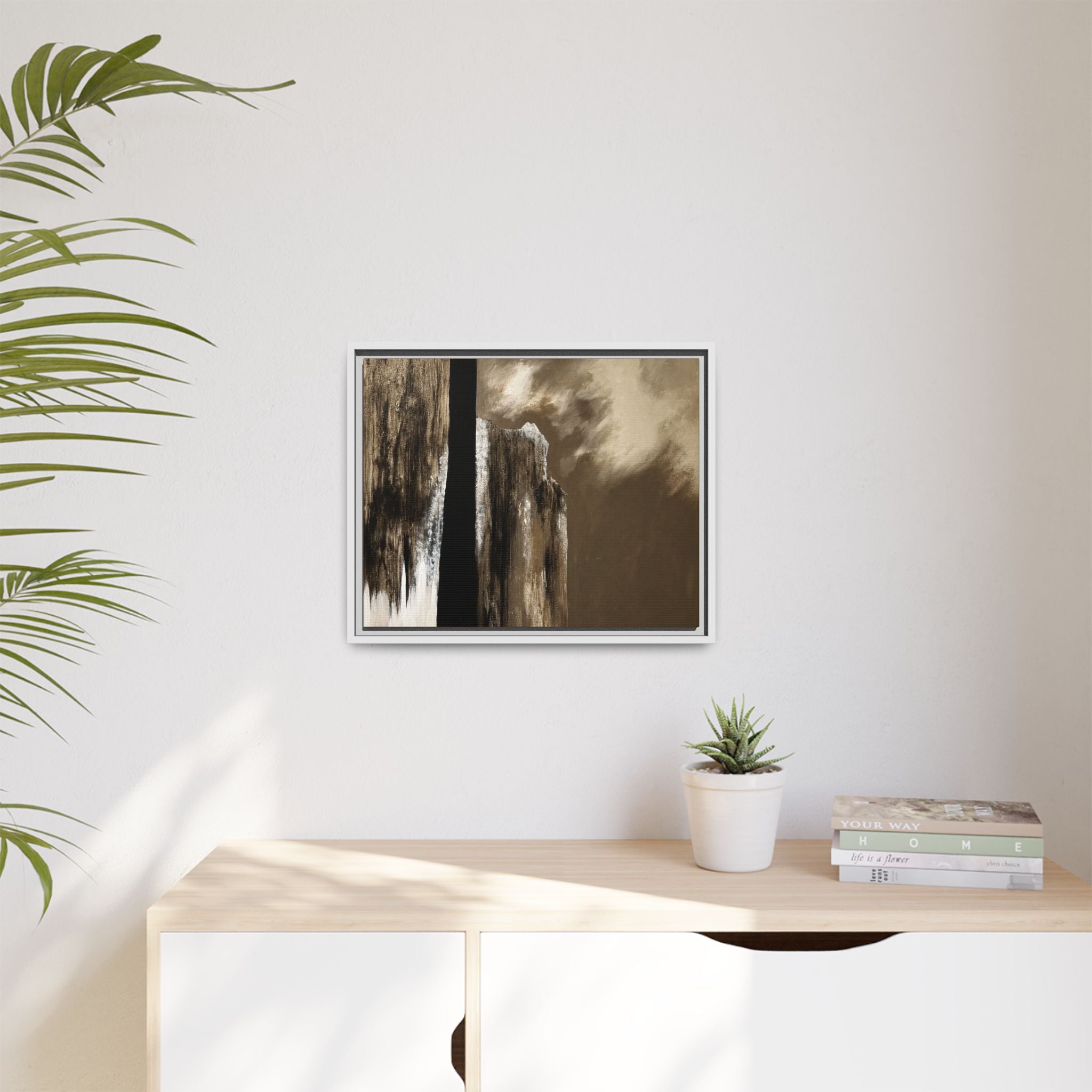 Misty Monolith Framed Canvas