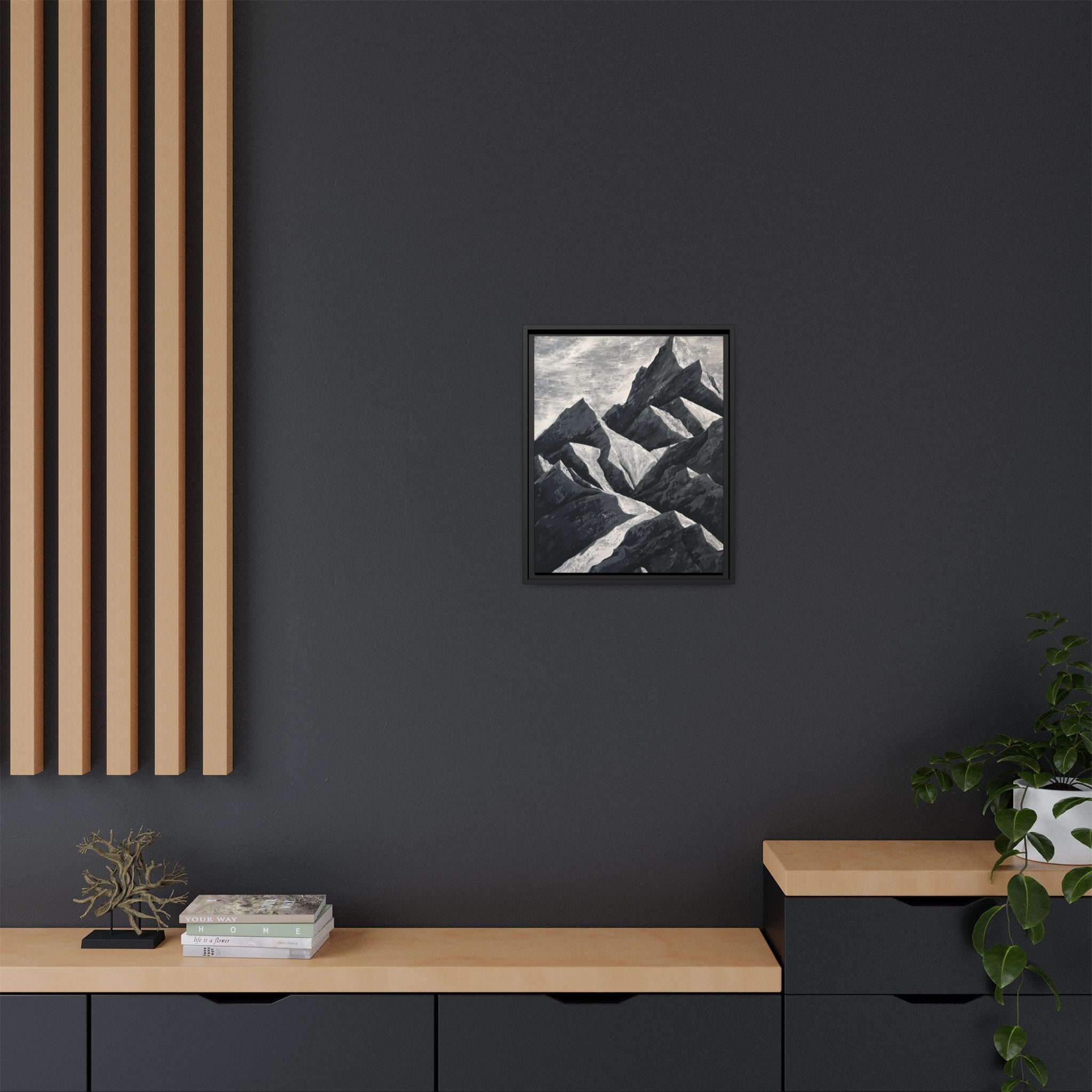 Silent Peaks Framed Canvas