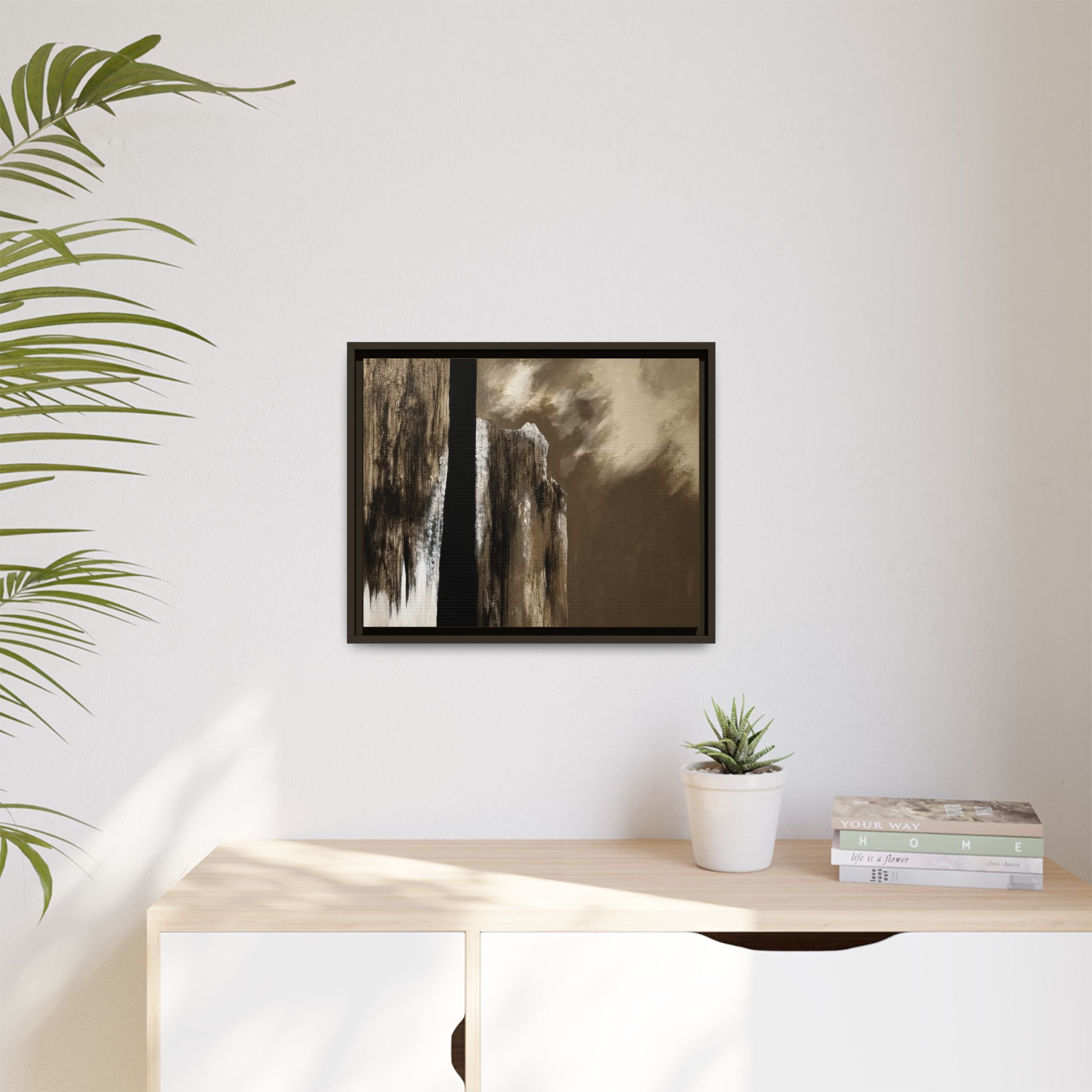 Misty Monolith Framed Canvas
