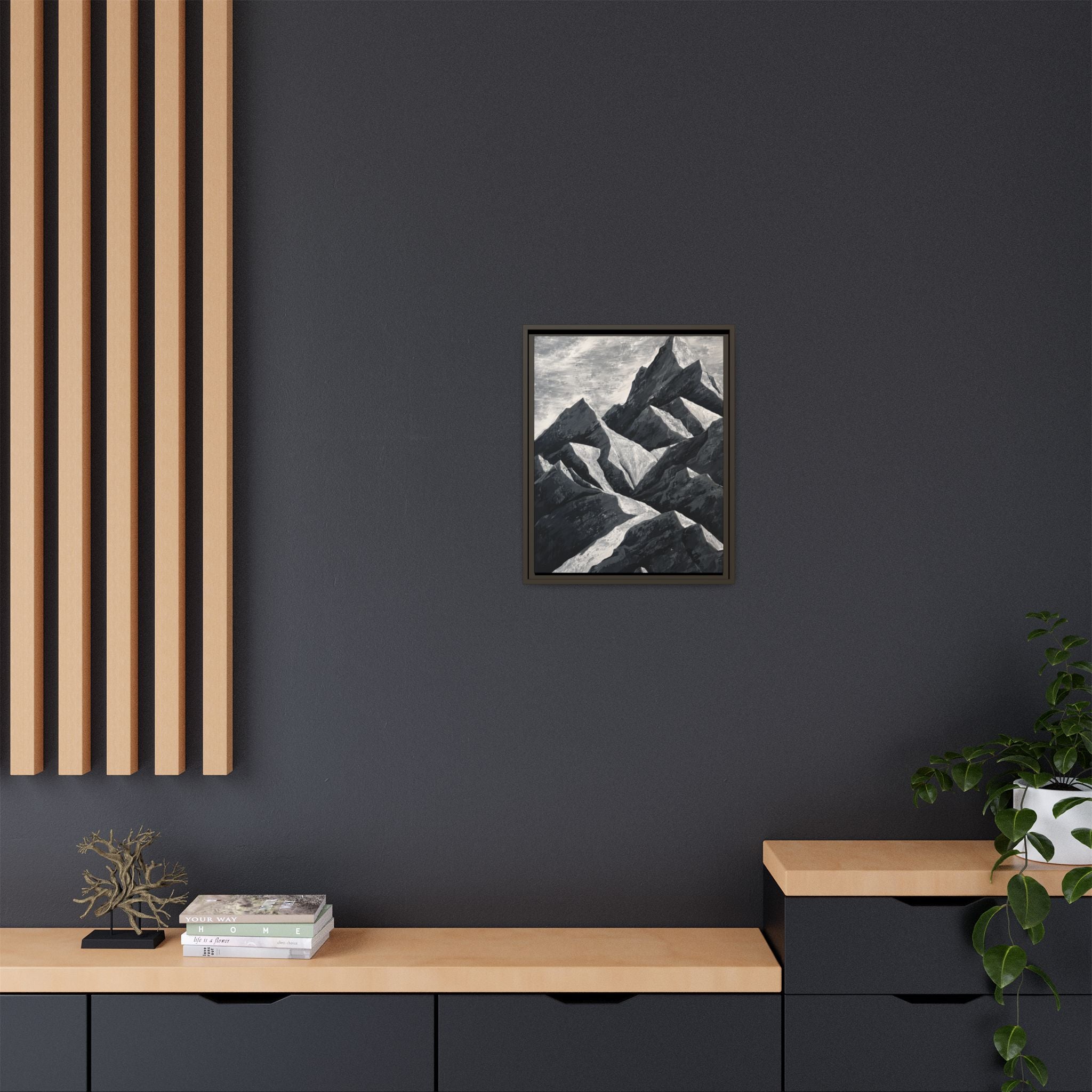 Silent Peaks Framed Canvas