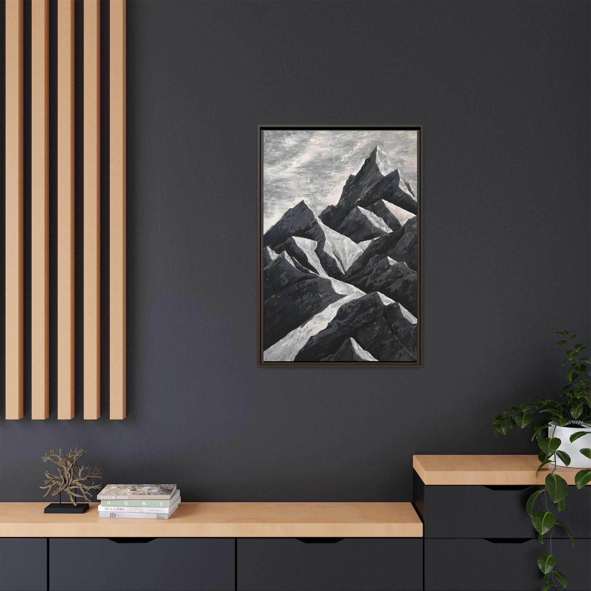 Silent Peaks Framed Canvas