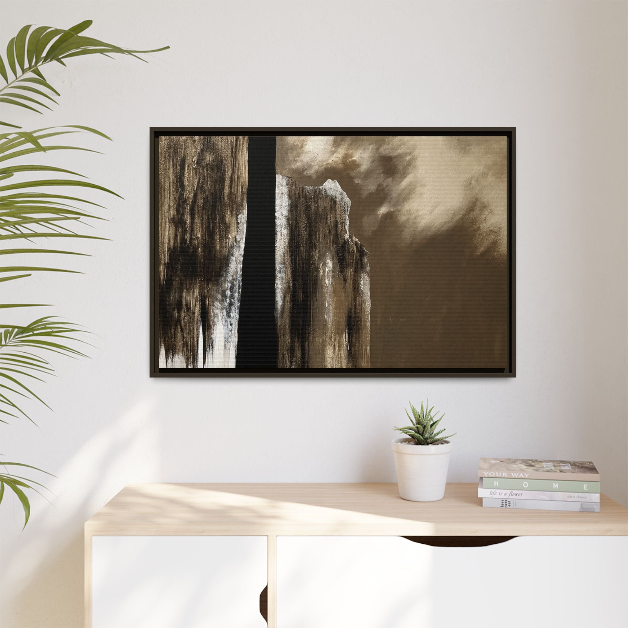 Misty Monolith Framed Canvas