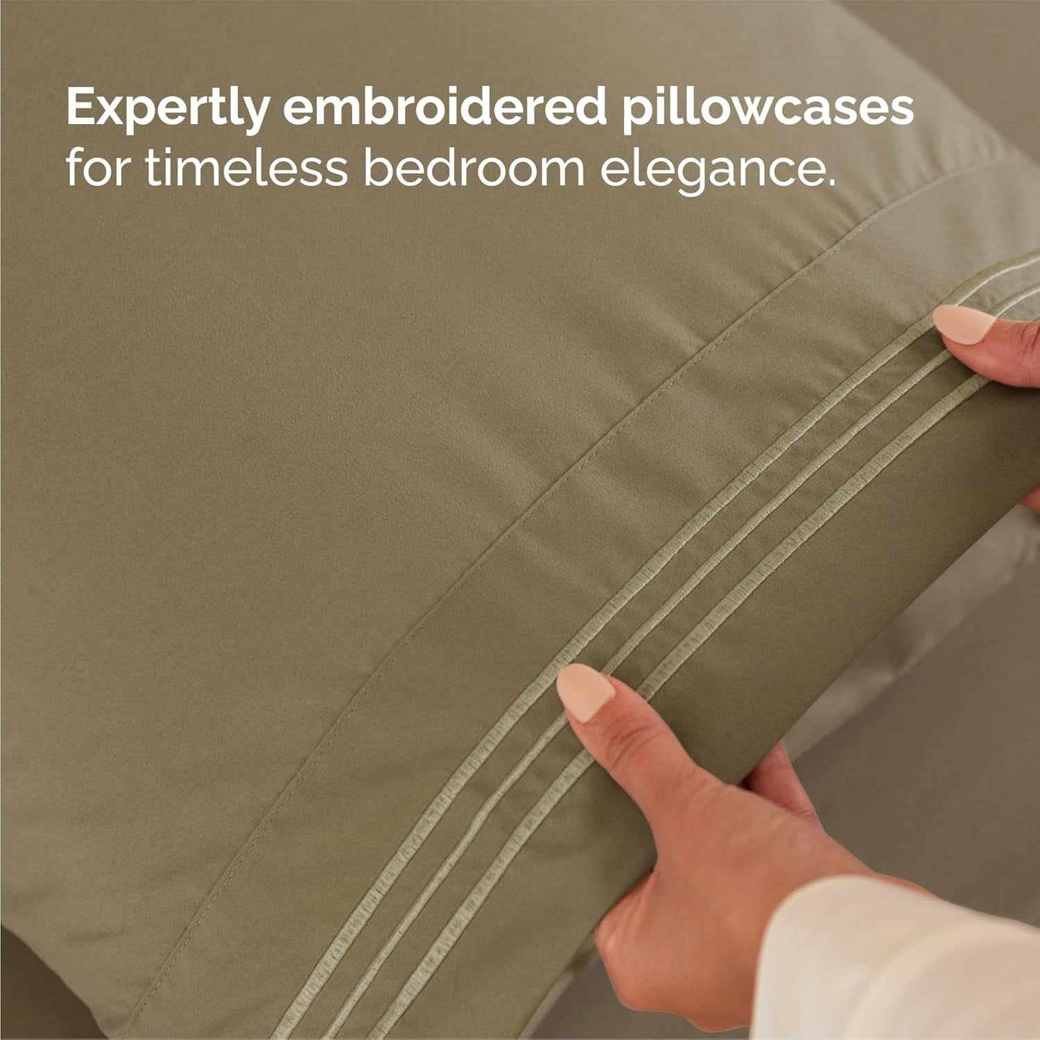 Queen Size 4 Piece Sheet Set - Comfy Breathable & Cooling Sheets - Hotel Luxury Bed Sheets for Women & Men - Deep Pockets, Easy-Fit, Extra Soft and Wrinkle Free Sheets - Khaki Oeko-Tex Bed Sheet Set