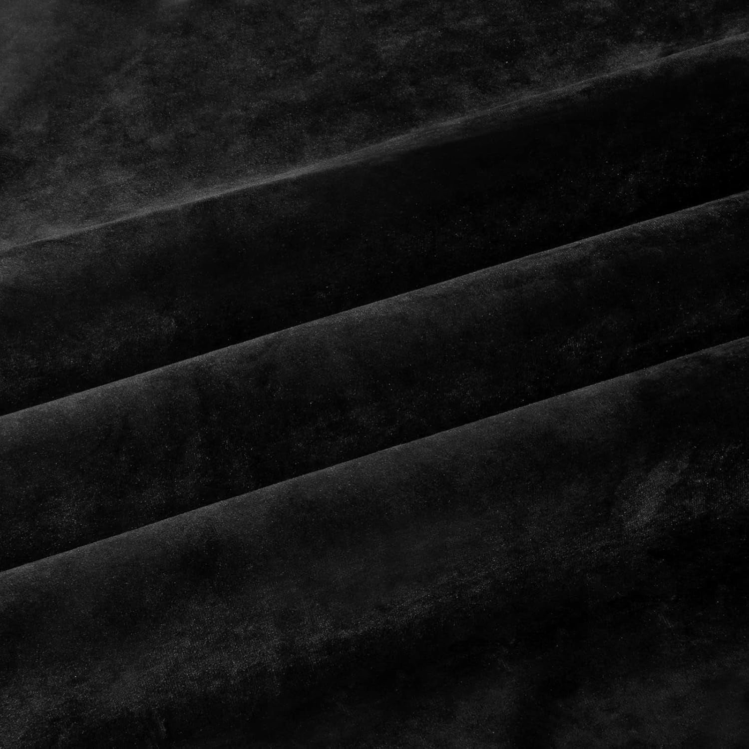 Curtains Thermal 100% Blackout Velvet Curtain 52X96Inches.Three Layers of Fabric Set of 2Panels Window Curtains?Black