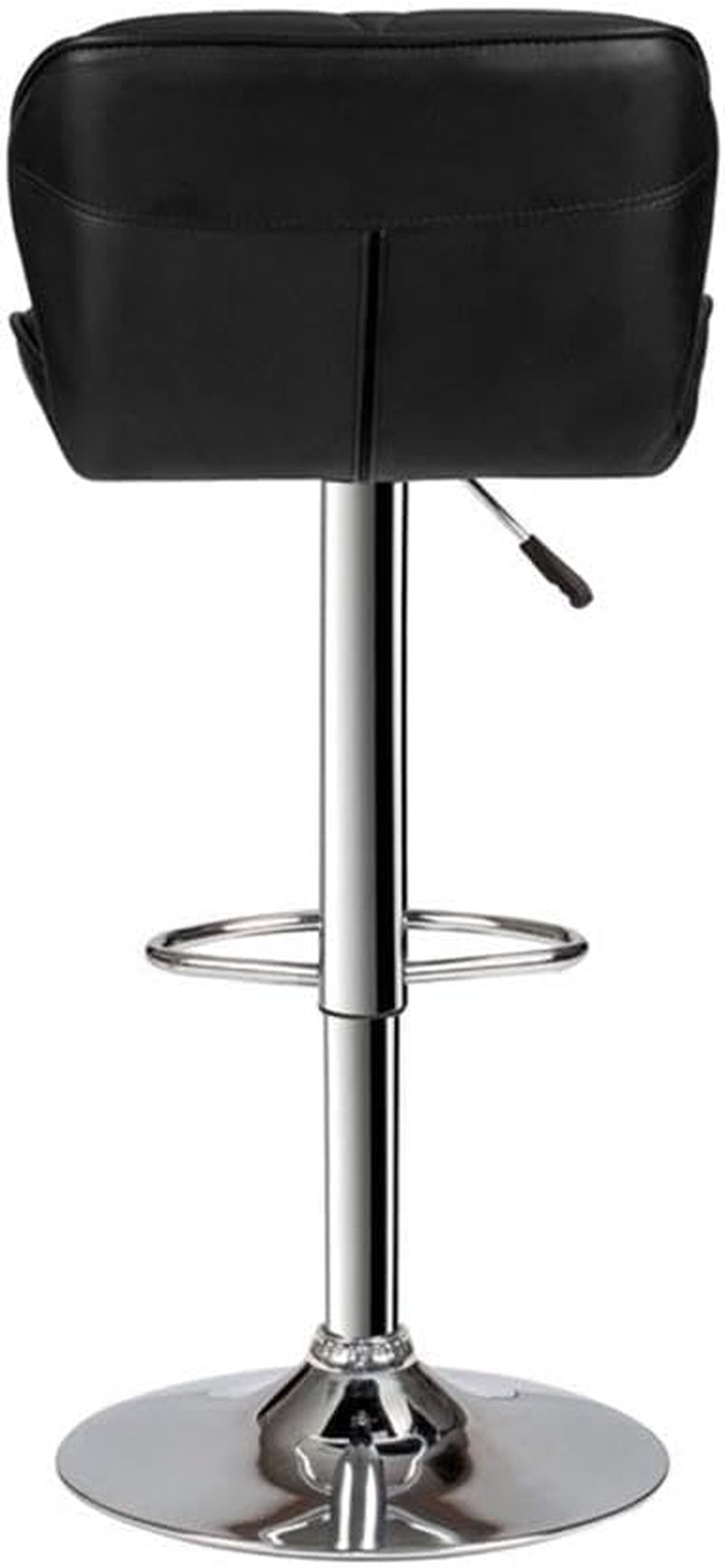 Bobkona Frances Set of Two Adjustable PU Bar Stool in Black