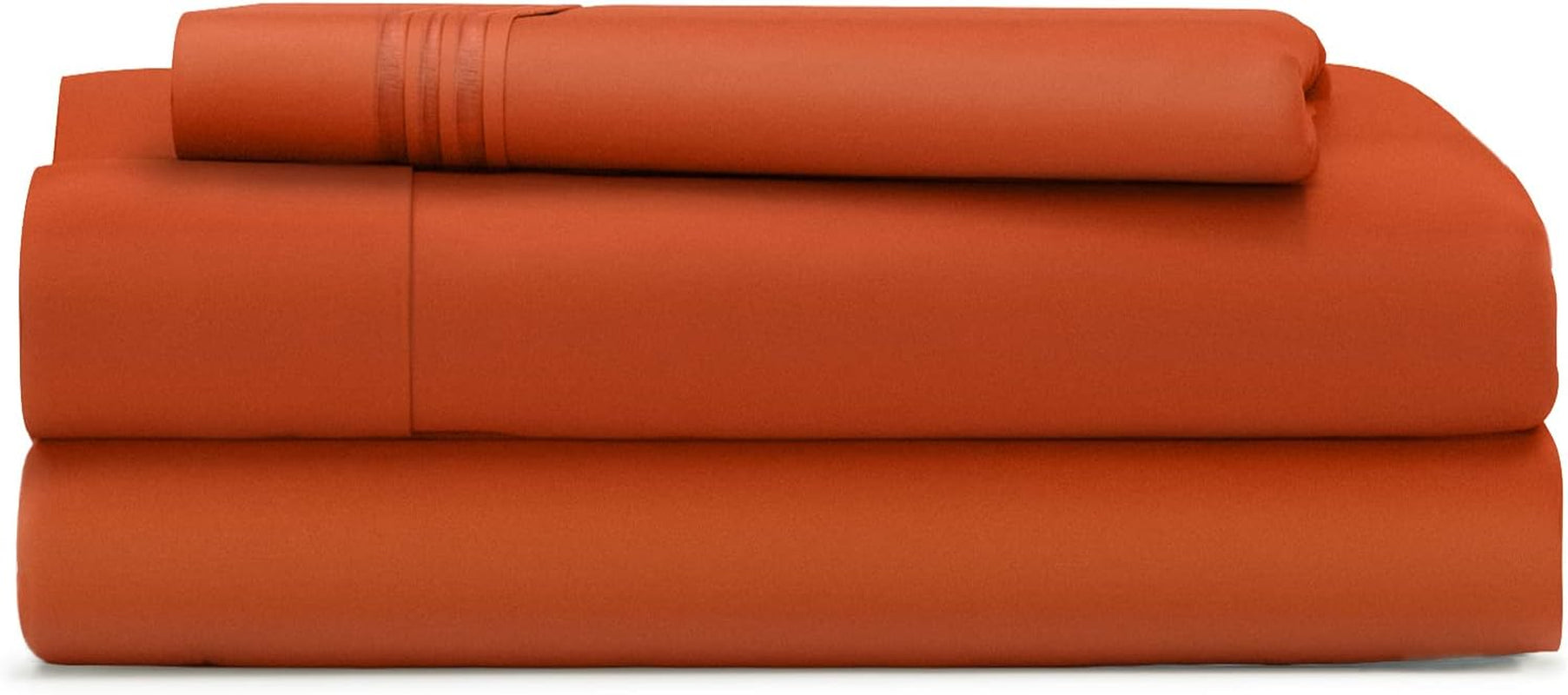 Everyday 1500 Series Bed Sheet Set - Ultra Soft & Cool Hotel Bedding - Deep Pocket - Wrinkle, Stain and Fade Resistant - 3 Piece Set (Twin, Burnt Orange)