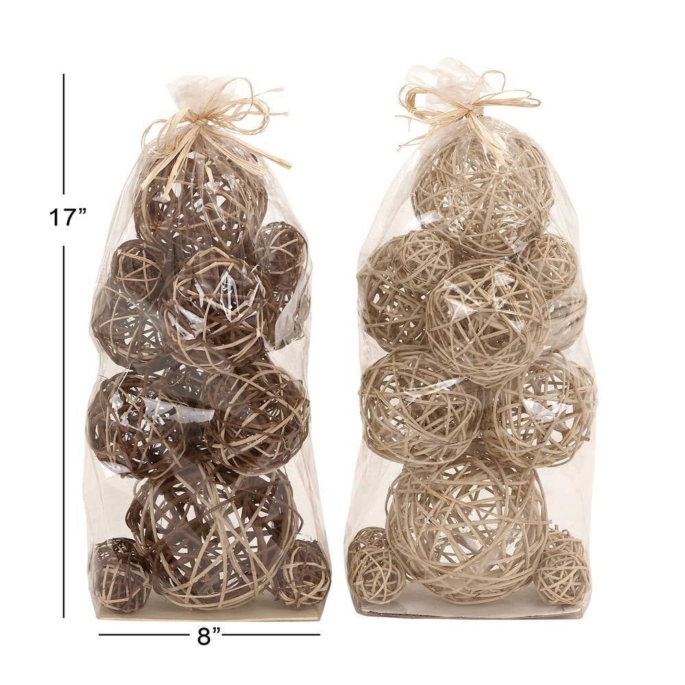Brown Handmade Dried Plant Orbs & Vase Filler (2- Pack)