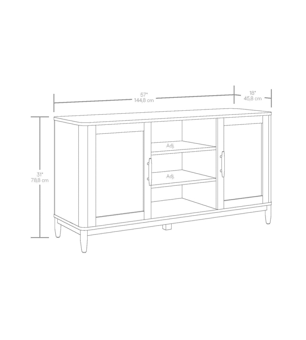 Springwood Cane TV Stand for Tv'S up to 65", Charcoal Finish