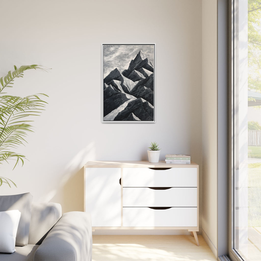 Silent Peaks Framed Canvas