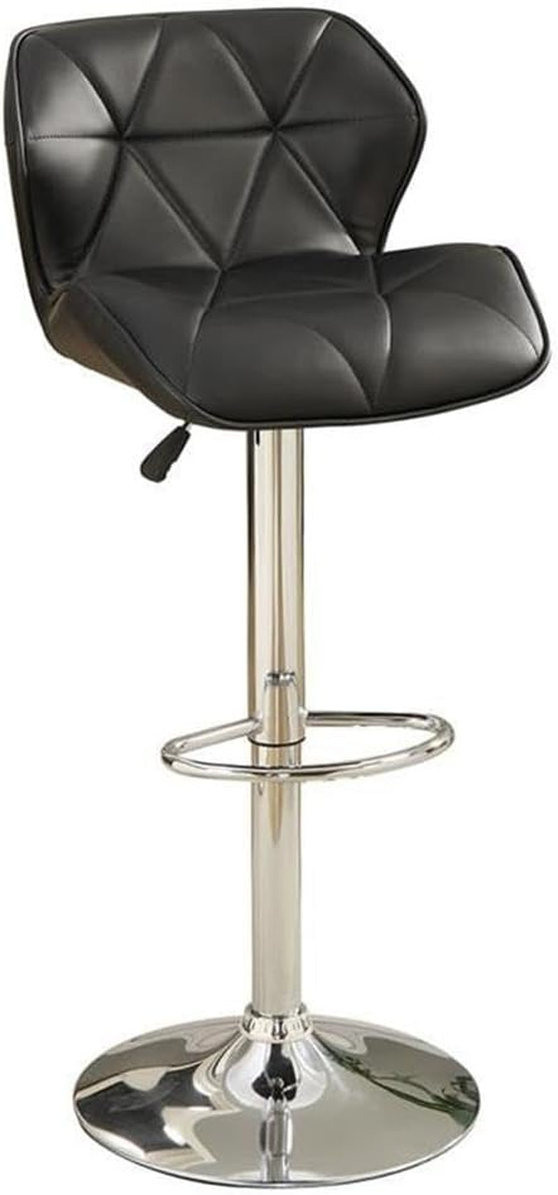 Bobkona Frances Set of Two Adjustable PU Bar Stool in Black