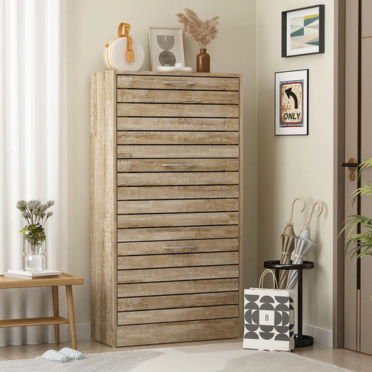 22.4'' Wide 12 Pair 3 Tippers Shoe Storage Cabinet
