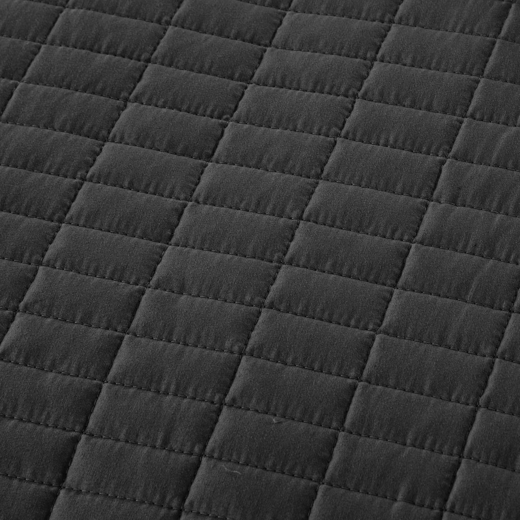 Adult Unisex King Size Quilt Bedding Kienna Stitched Solid Black