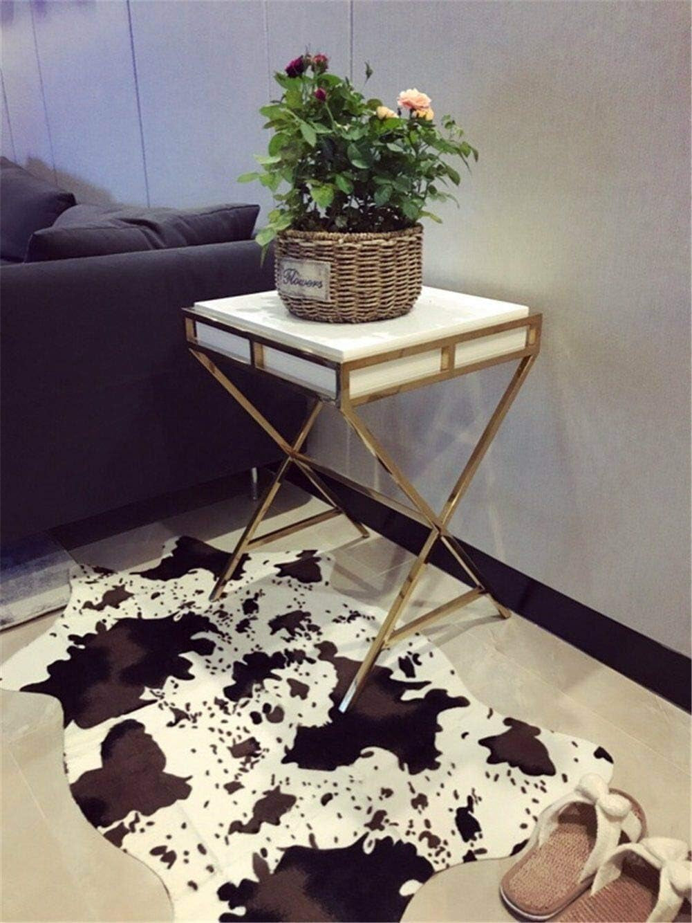 Cut Cow Print Rug 3.6X2.5 Feet Faux Cow Hide Rug Animal Printed Area Rug Nice Carpet for Home Decorating Kids Room 29.5" W X 43.3" L