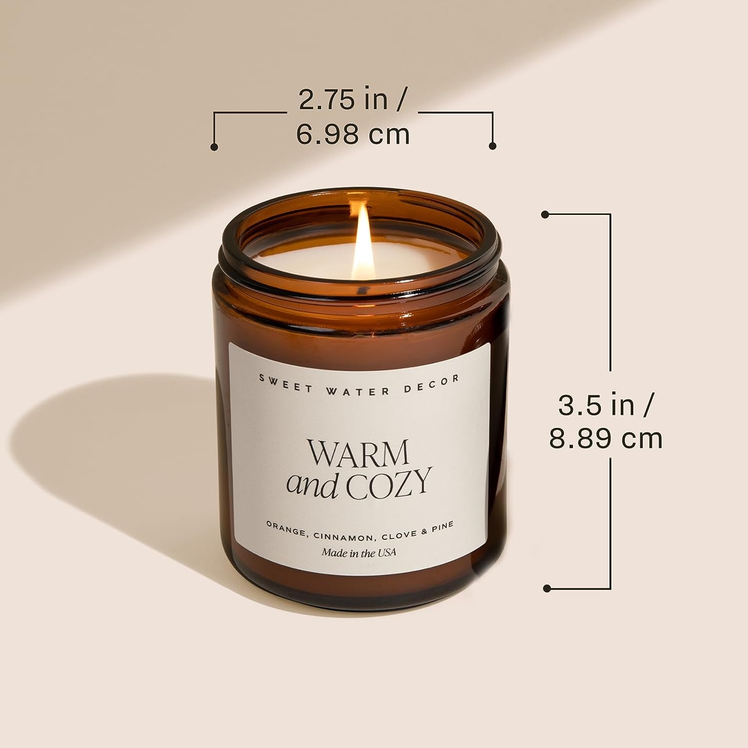 Cinnamon Roll Candle - Christmas Candle with Cinnamon, Icing & Buttery Pastry for Home - Cinnamon Soy Candle with 40 Hours Burn Time - 9Oz Black Lid Amber Jar Cinnamon Scents