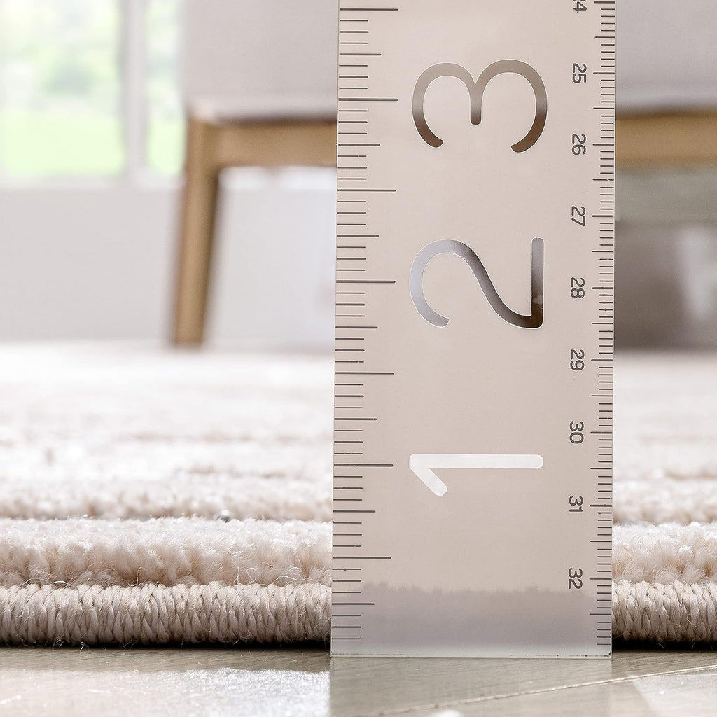 Harlow Zara Tribal Moroccan Diamond Pattern Beige High-Low 5'3" X 7'3" Area Rug