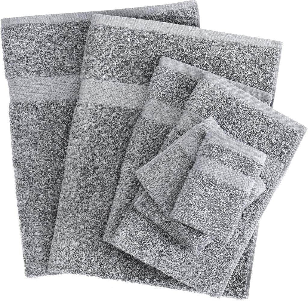 16 PC Luxury Grey Cotton Bath Towel Set - Highly Absorbent Bath, Hand and Wash Towels