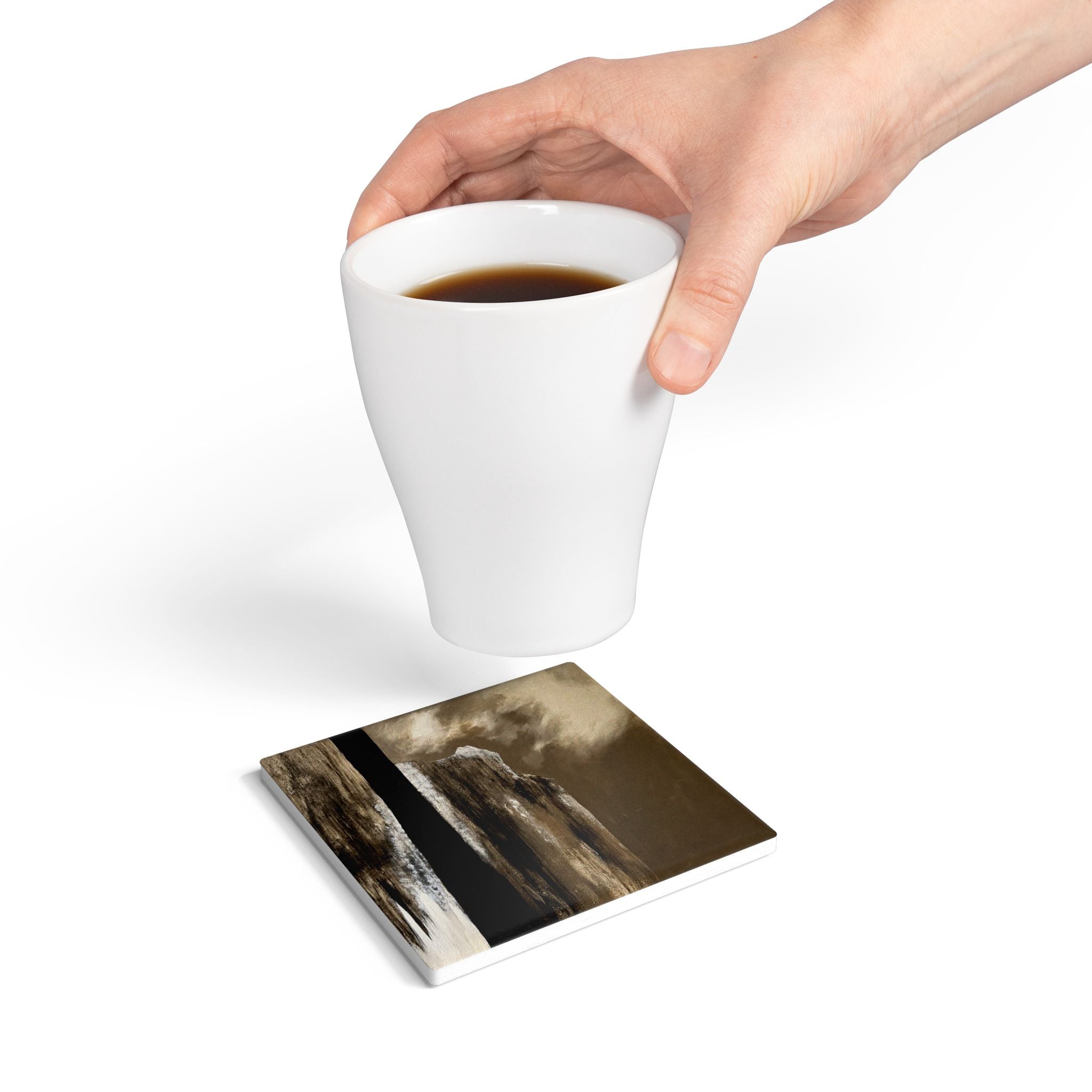Misty Monolith Ceramic Coaster