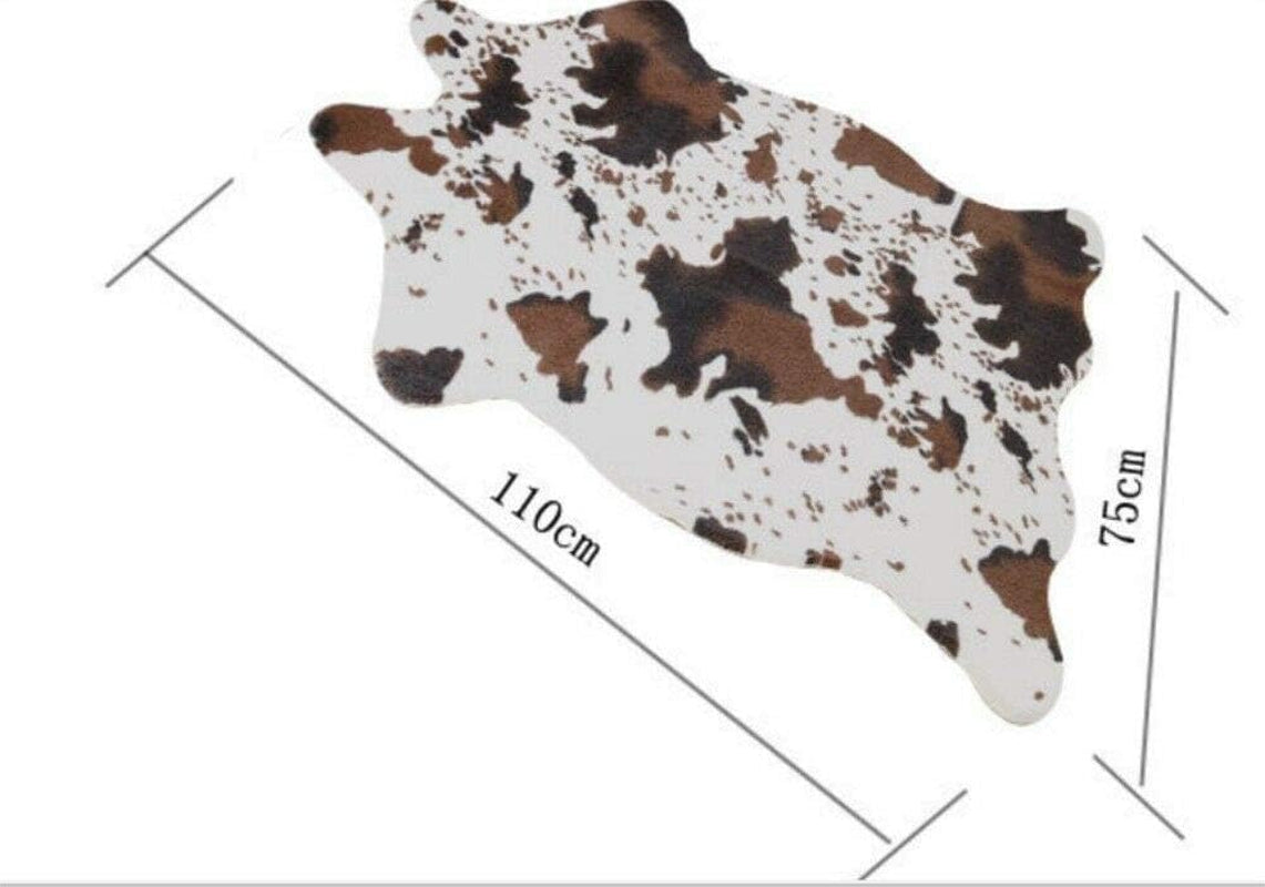 Cut Cow Print Rug 3.6X2.5 Feet Faux Cow Hide Rug Animal Printed Area Rug Nice Carpet for Home Decorating Kids Room 29.5" W X 43.3" L