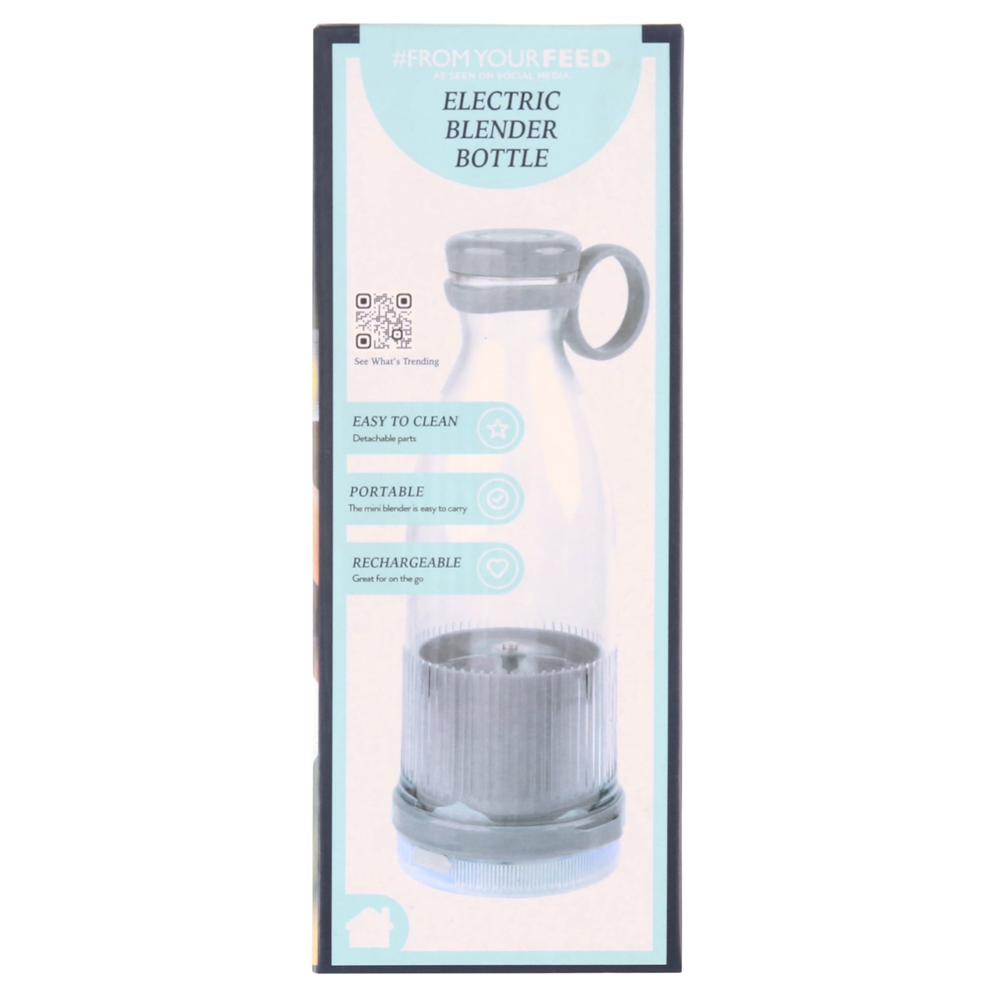 Portable Blender Bottle, Personal Sized - Gray