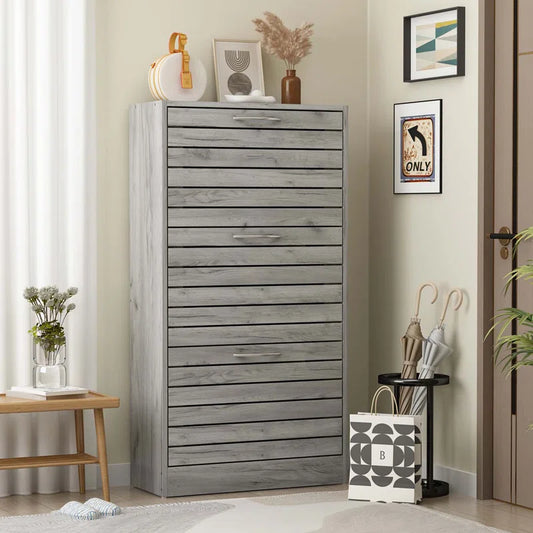 22.4'' Wide 12 Pair 3 Tippers Shoe Storage Cabinet