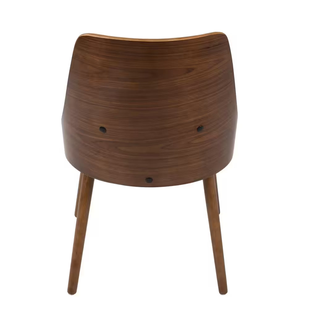 Anabelle Mid-Century Walnut and Cream Modern Dining Chair