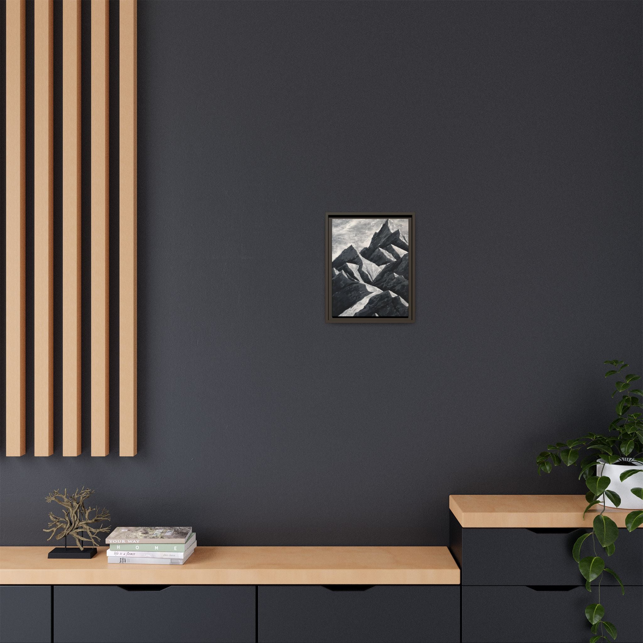 Silent Peaks Framed Canvas