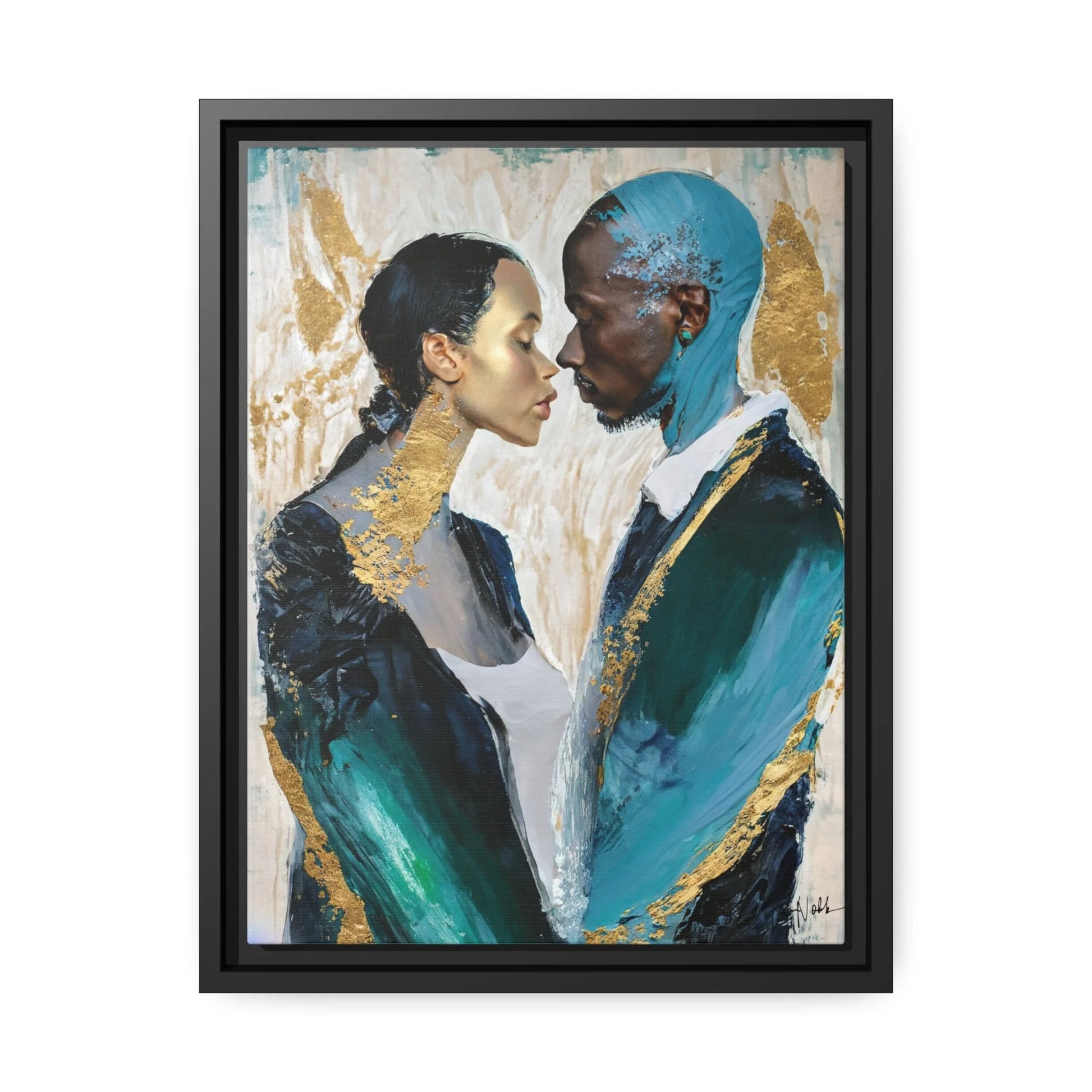 COUPLE about to KISS Canvas Wall Art - by Queennoble