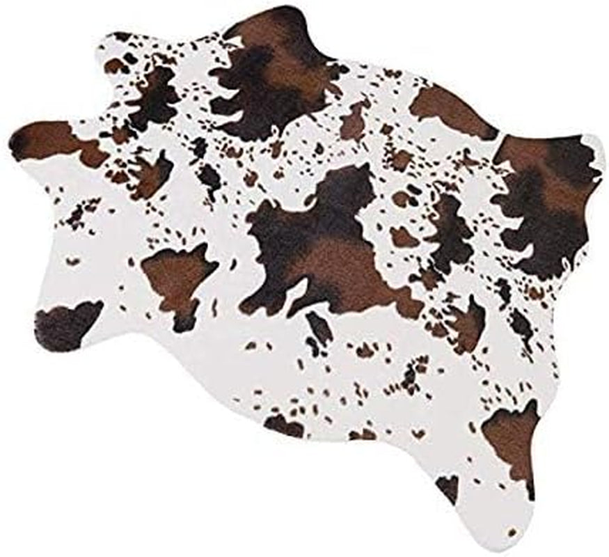 Cut Cow Print Rug 3.6X2.5 Feet Faux Cow Hide Rug Animal Printed Area Rug Nice Carpet for Home Decorating Kids Room 29.5" W X 43.3" L