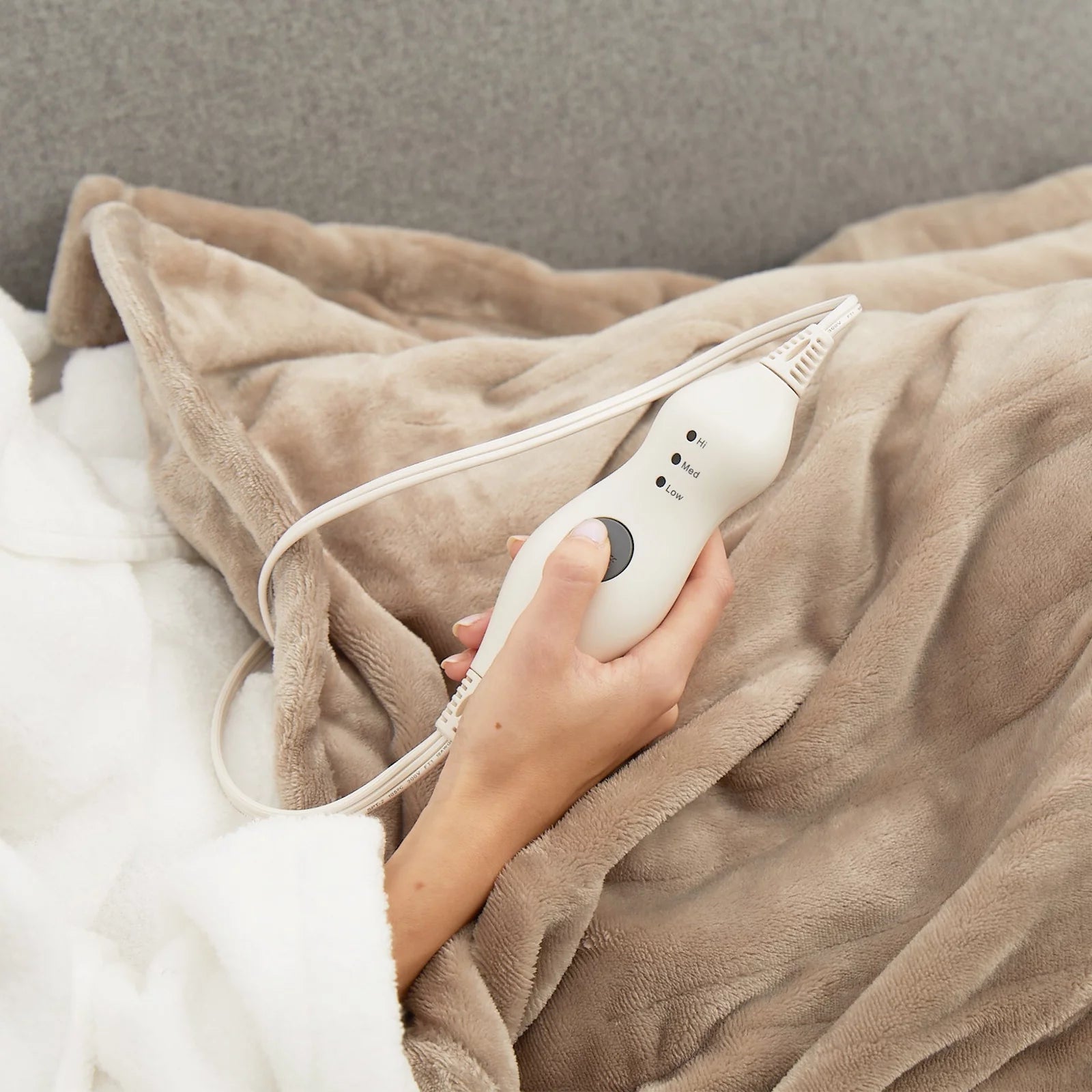 Light Camel Flannel Electric Blankets, Twin