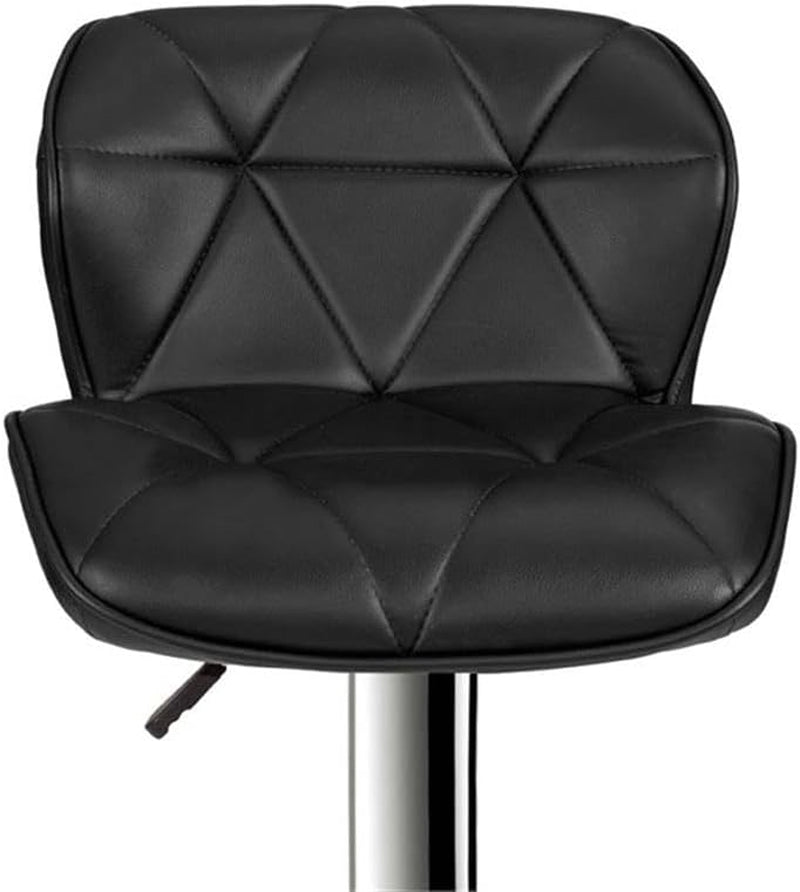 Bobkona Frances Set of Two Adjustable PU Bar Stool in Black