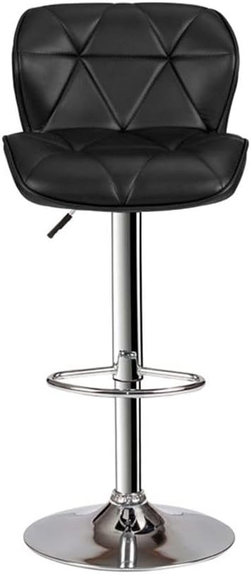 Bobkona Frances Set of Two Adjustable PU Bar Stool in Black