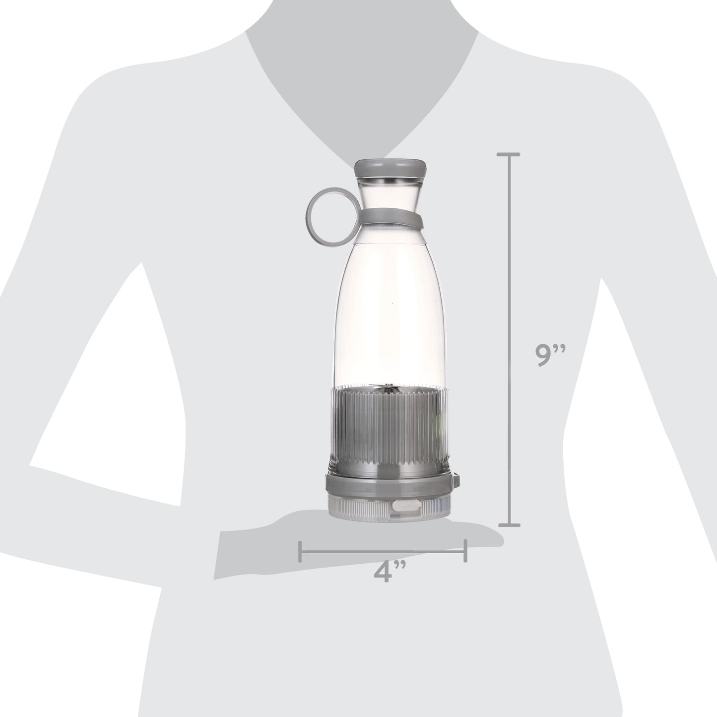 Portable Blender Bottle, Personal Sized - Gray