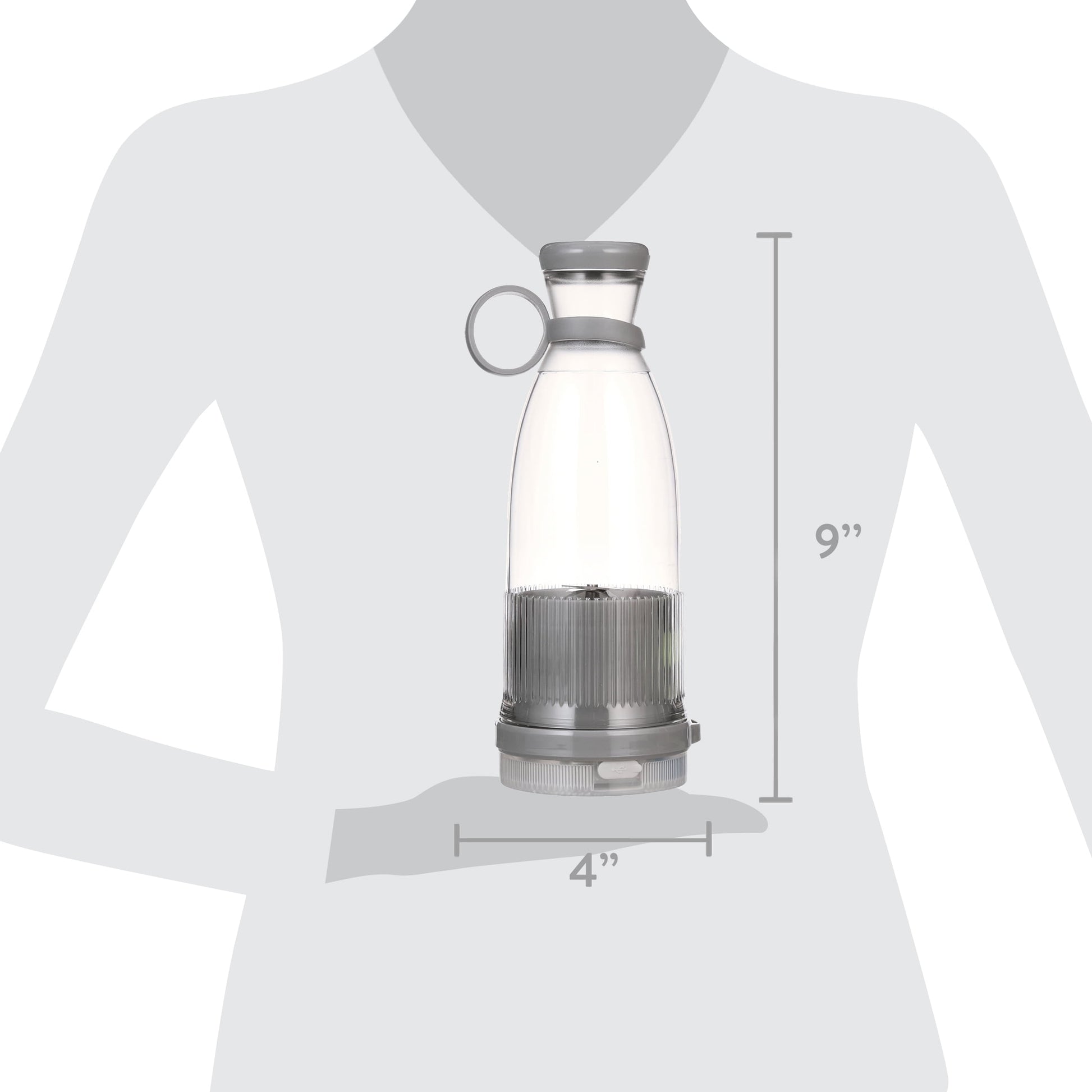 Portable Blender Bottle, Personal Sized - Gray