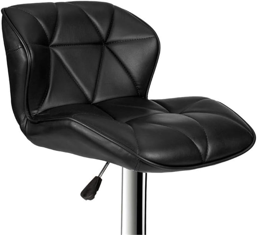 Bobkona Frances Set of Two Adjustable PU Bar Stool in Black