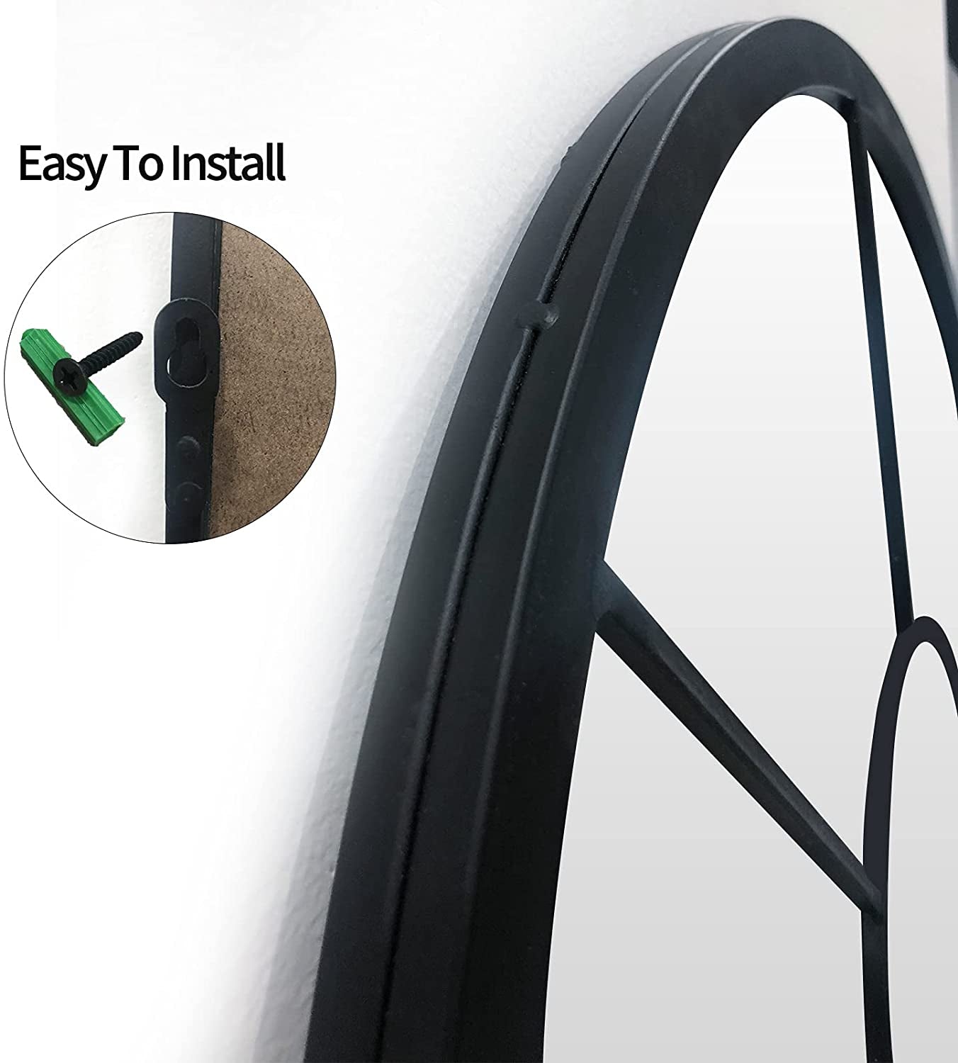 Wall Mirror Window Decorative Mirrors Arched Farmhouse for Living Room Bedroom Entryway Bathroom Vanity (Black,41.3”X 24” X1”)