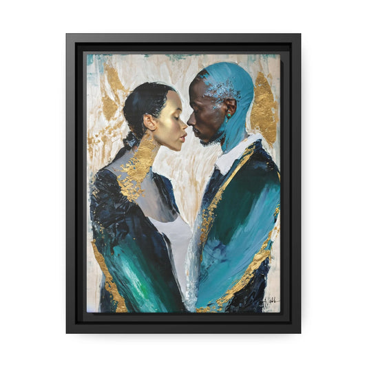 COUPLE about to KISS Canvas Wall Art - by Queennoble