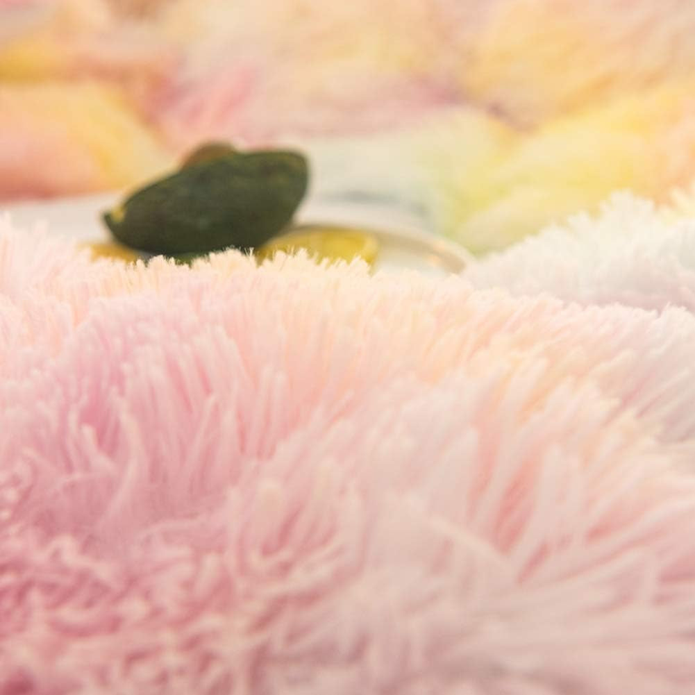 5 PCS Plush Shaggy Duvet Cover Sets, Luxury Shag Fluffy Comforter Cover Fuzzy Bedding Set - Long Faux Fur Ultra Soft Cozy (Ice Cream, King/California King)
