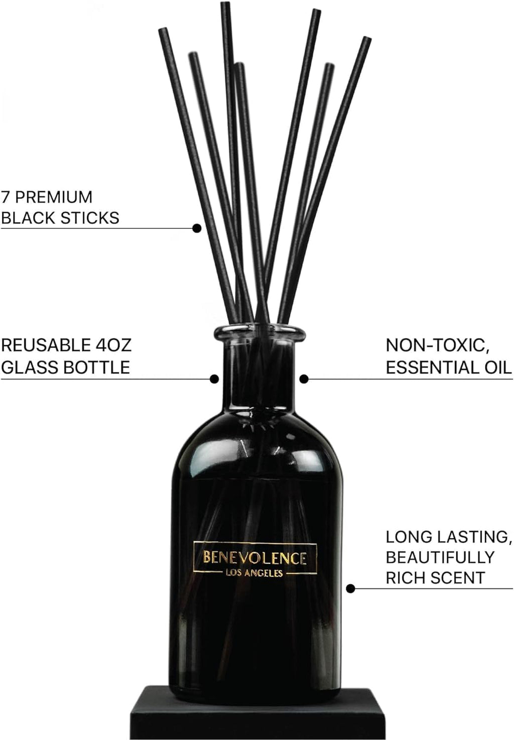 Reed Diffuser Set, Relaxing Rose & Sandalwood Fragrance Diffuser, Aromatherapy Reed Diffuser Sticks with Gift Box, Scented Sticks Diffuser, Bathroom Diffuser