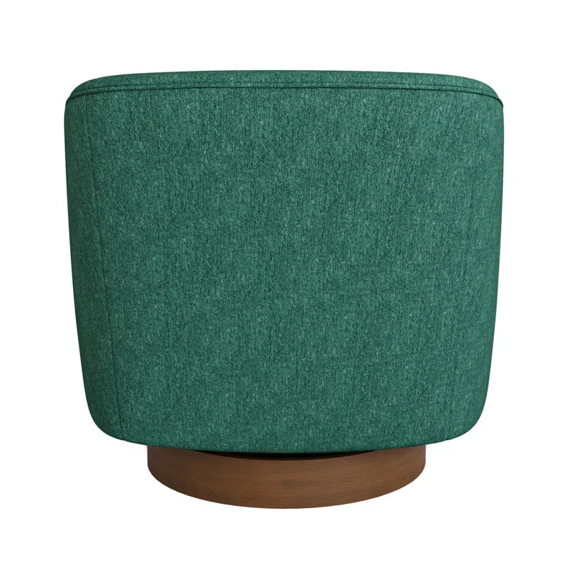 Forno Upholstered Swivel Barrel Chair with Wood Base