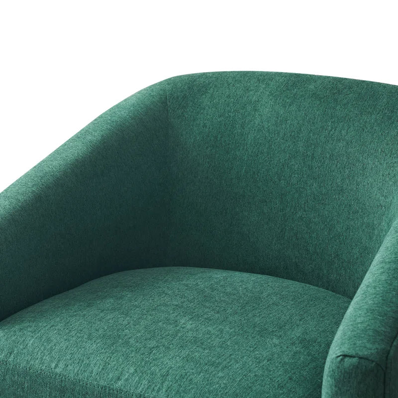 Forno Upholstered Swivel Barrel Chair with Wood Base