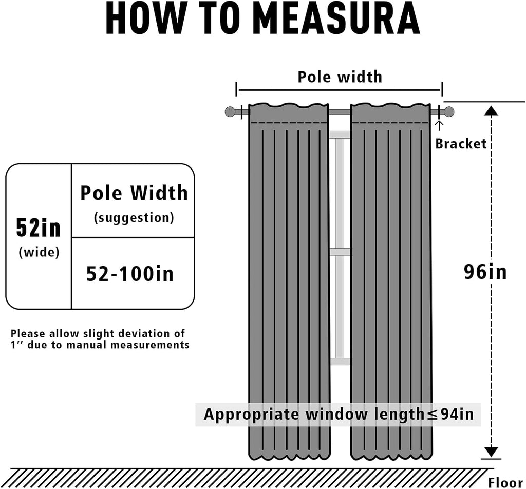 Curtains Thermal 100% Blackout Velvet Curtain 52X96Inches.Three Layers of Fabric Set of 2Panels Window Curtains?Black