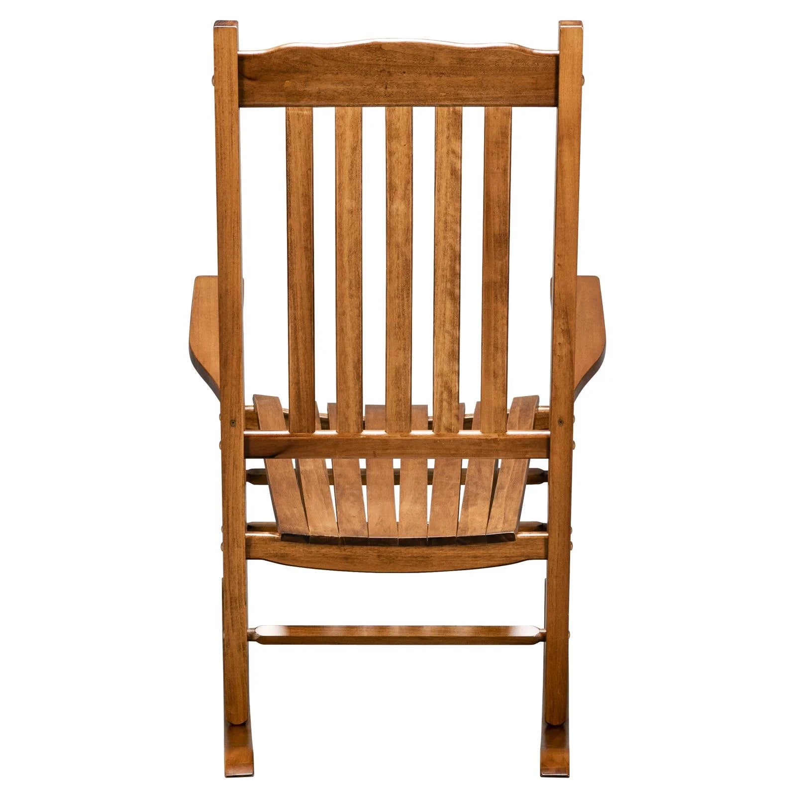 Wood Rocking Chair, Outdoor Wood Rocker for Patio, Garden, Deck, Porch, Original Color