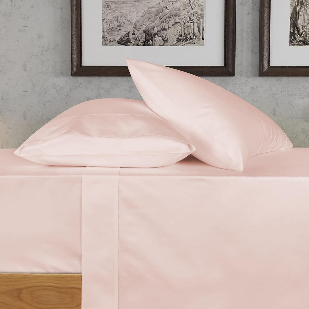 700 Thread Count Queen Size Egyptian Cotton Sheets, 4Pc Sheet Set Soft Luxury Bed Sheets for Queen Size Bed, Sateen Weave Hotel Sheets, 16'' Elasticized Deep Pocket - Blush Pink